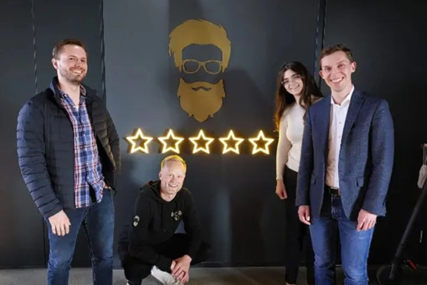 Elevator Ventures’ Michal and Galyna with Bob W’s founders Niko and Sebastian.
