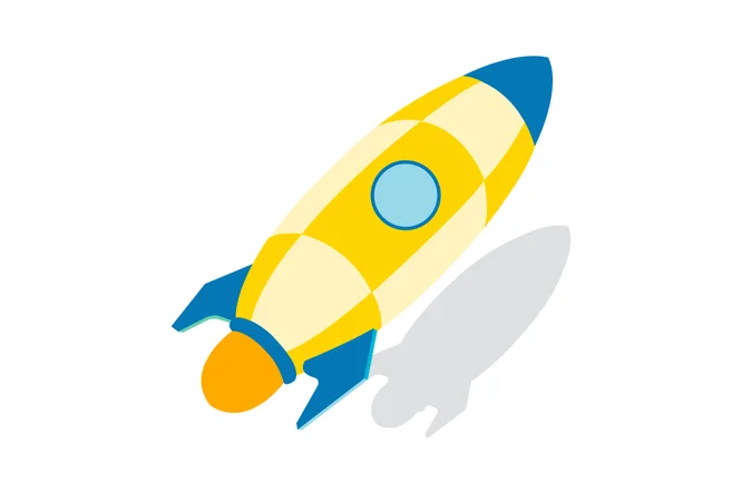 Yellow rocket illustration