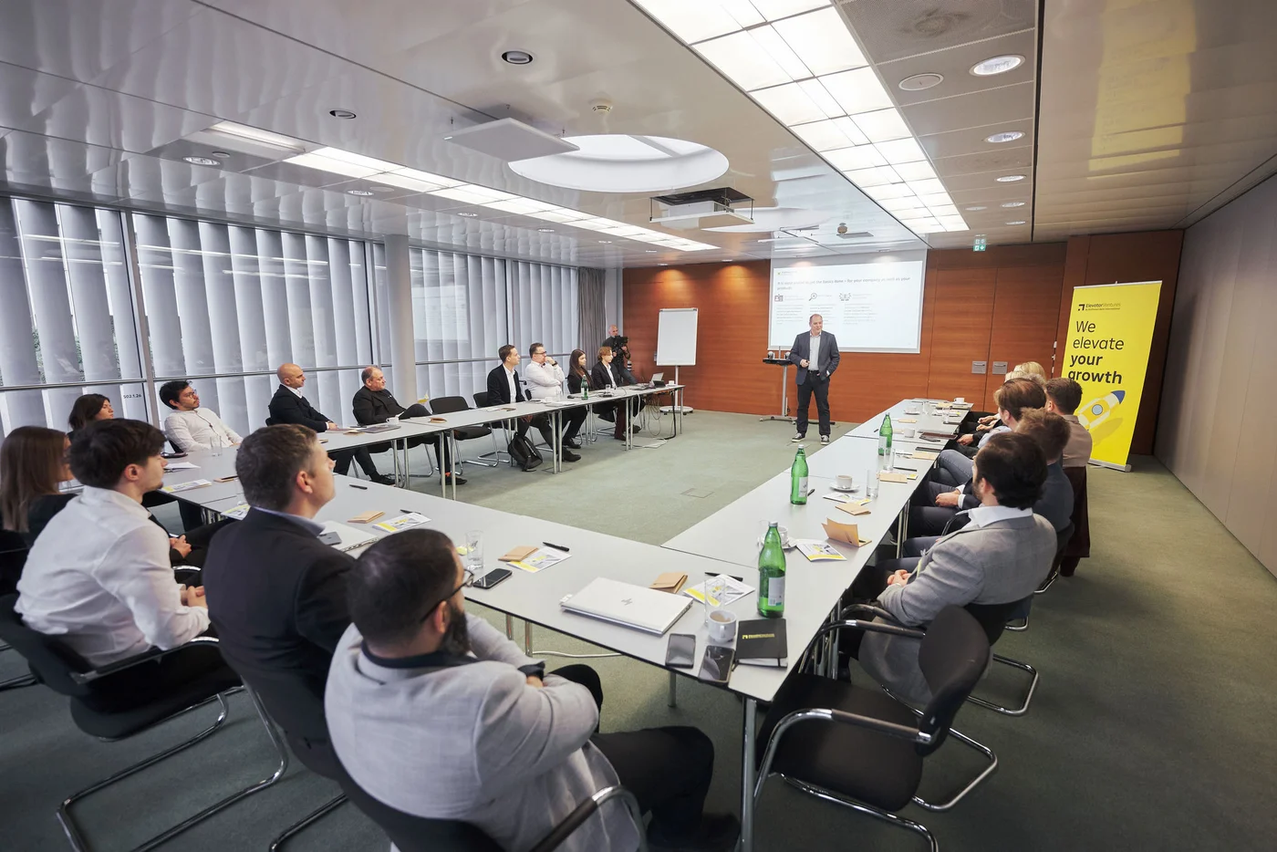 Johann Strobl Delivering Speech at Event