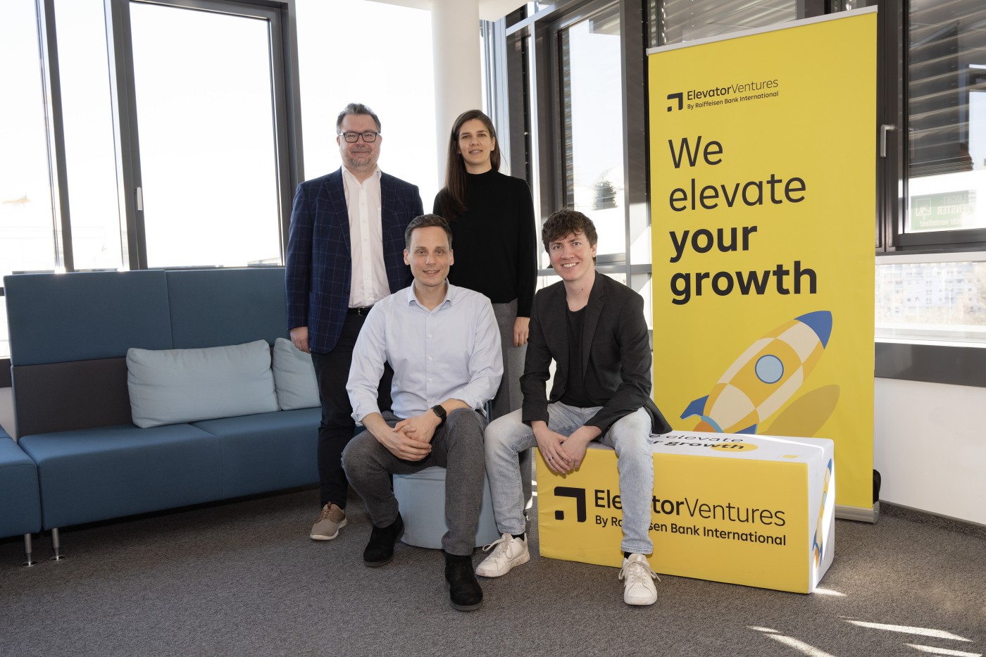 Group picture of Thomas Muchar, Maximilian Schausberger, Iva Rakocevic, and Florian Wimmer